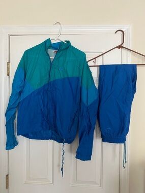 Nike Teal and Aqua Colorblock Windbreaker Jacket